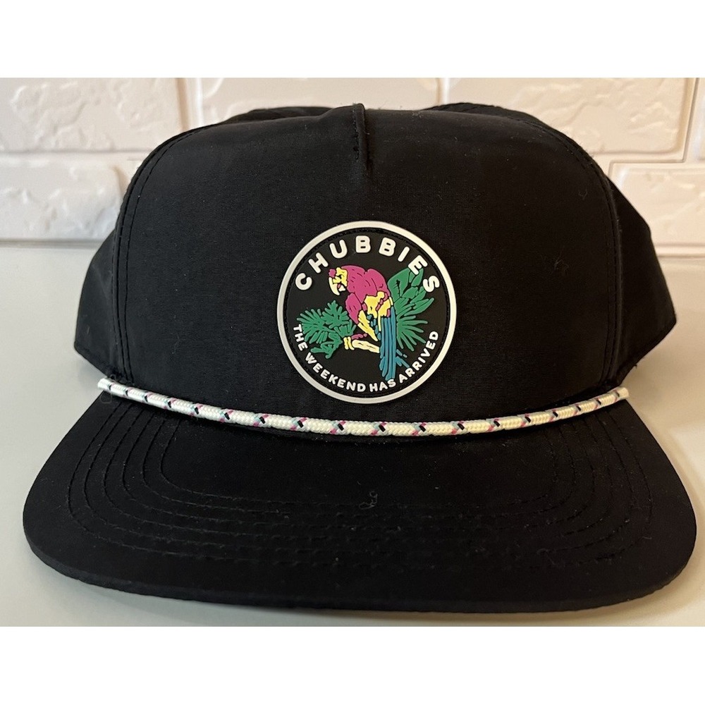 Chubbies Hat Cap Black Bird Tropical Strap Back Casual Adjustable Outdoor